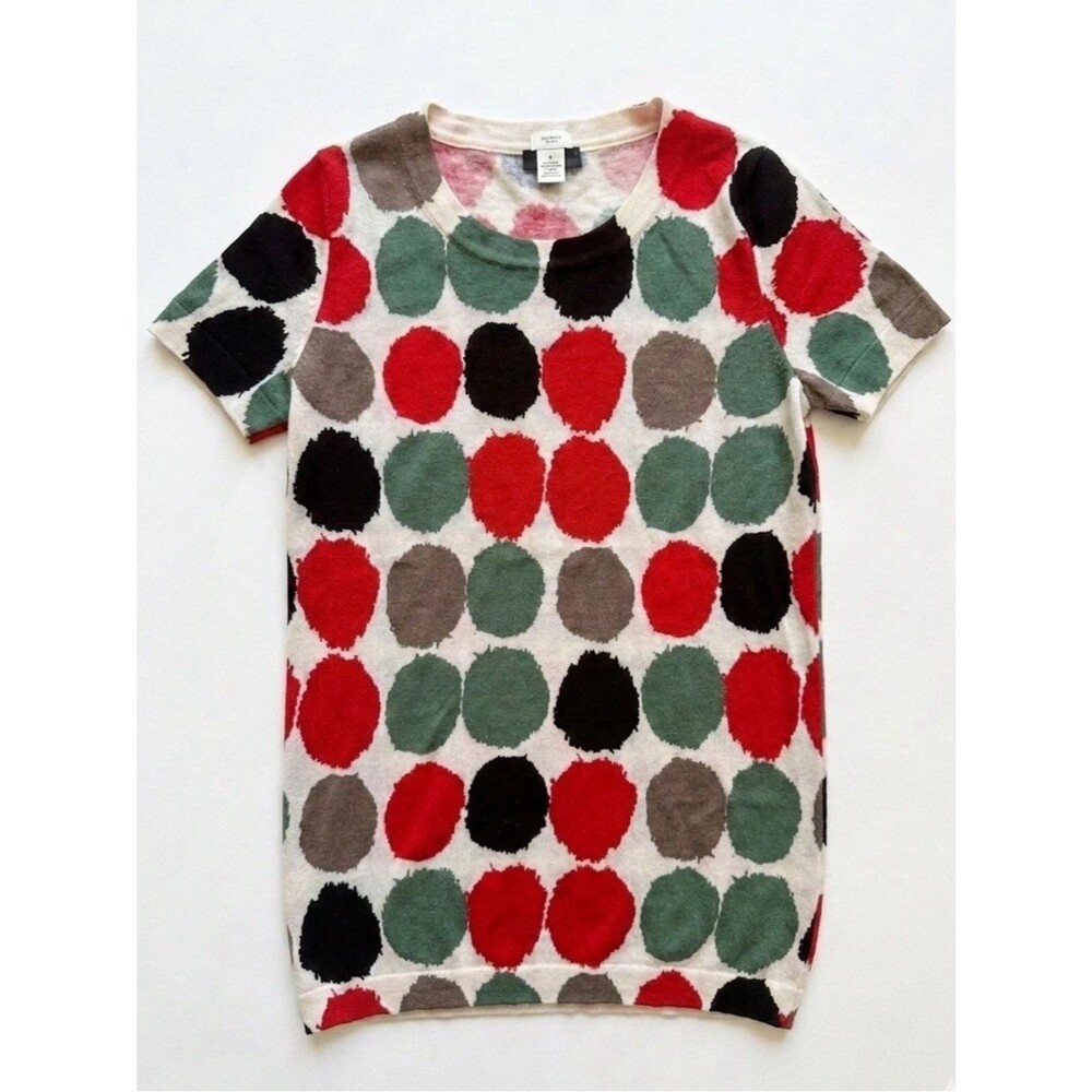 J. Crew Archive 2007 Painted Dot Merino Wool Knit Top Sweater XS 89420
